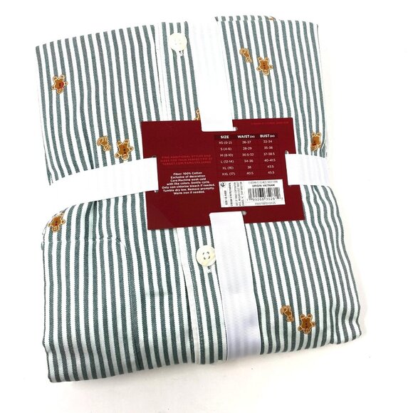 Target Women's Gingerbread Striped Flannel Long Sleeve Shirt Pants PJ Set - Picture 11 of 12